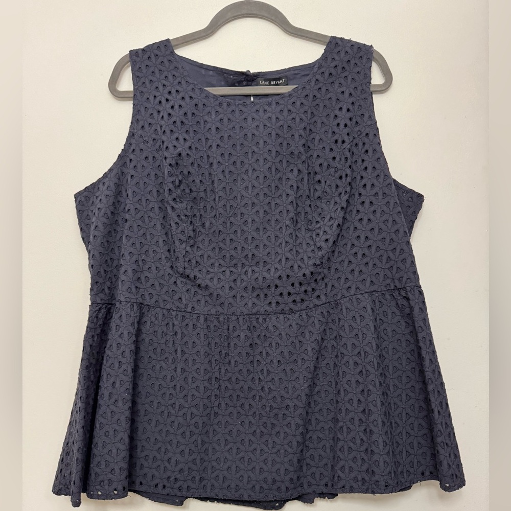 Lane Bryant Navy Blue Sleeveless Blouse